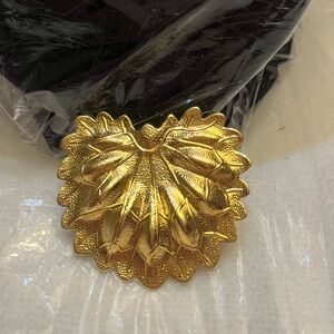#109 Golden Leaf Design Scarf Brooch